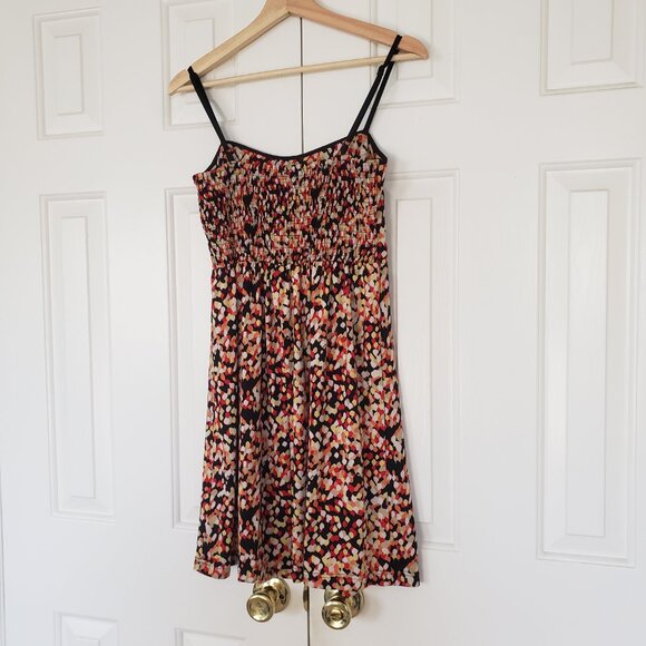 Johnny Martin Multi Color Dress - Size M - Flowy, ruched, spaghetti straps. - Picture 9 of 12